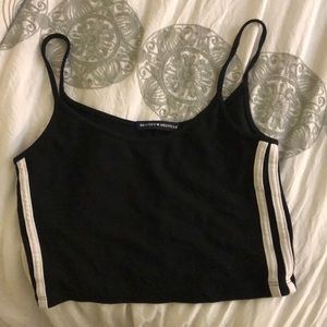 brandy melville black with white stripes tank top